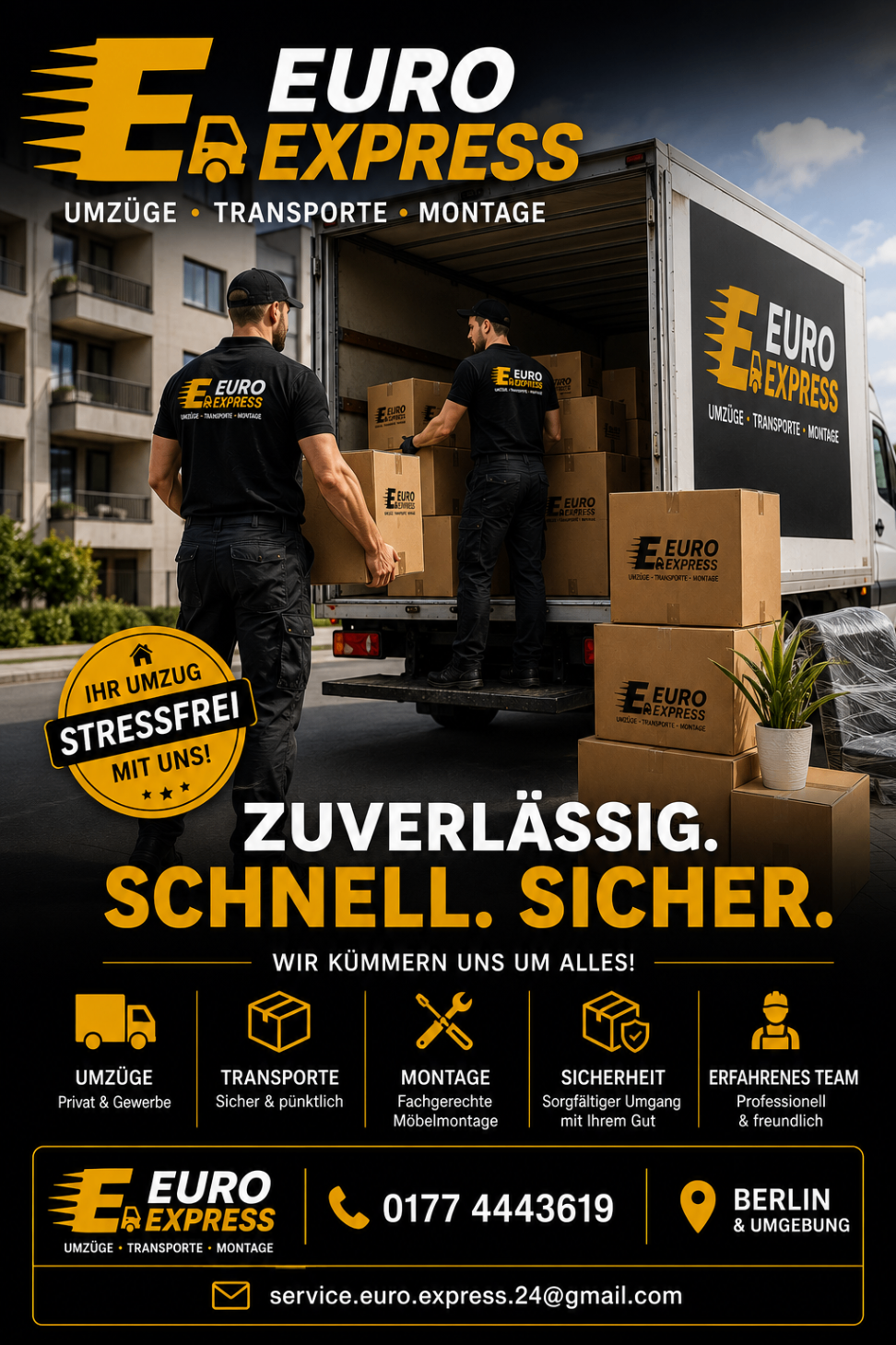 EURO EXPRESS Umzugsteam belädt LKW in Berlin