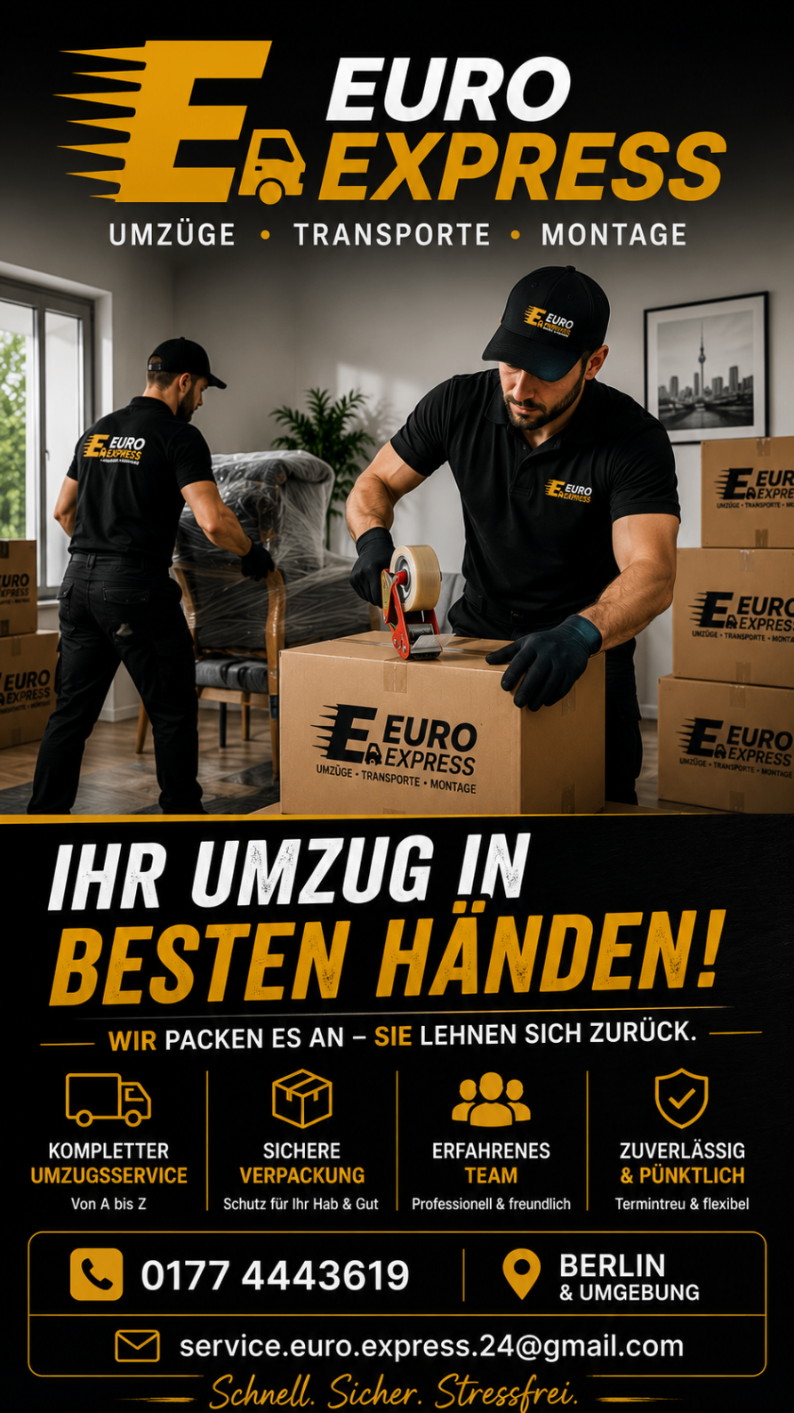 EURO EXPRESS Team beim Reinigungs- und Umzugsservice