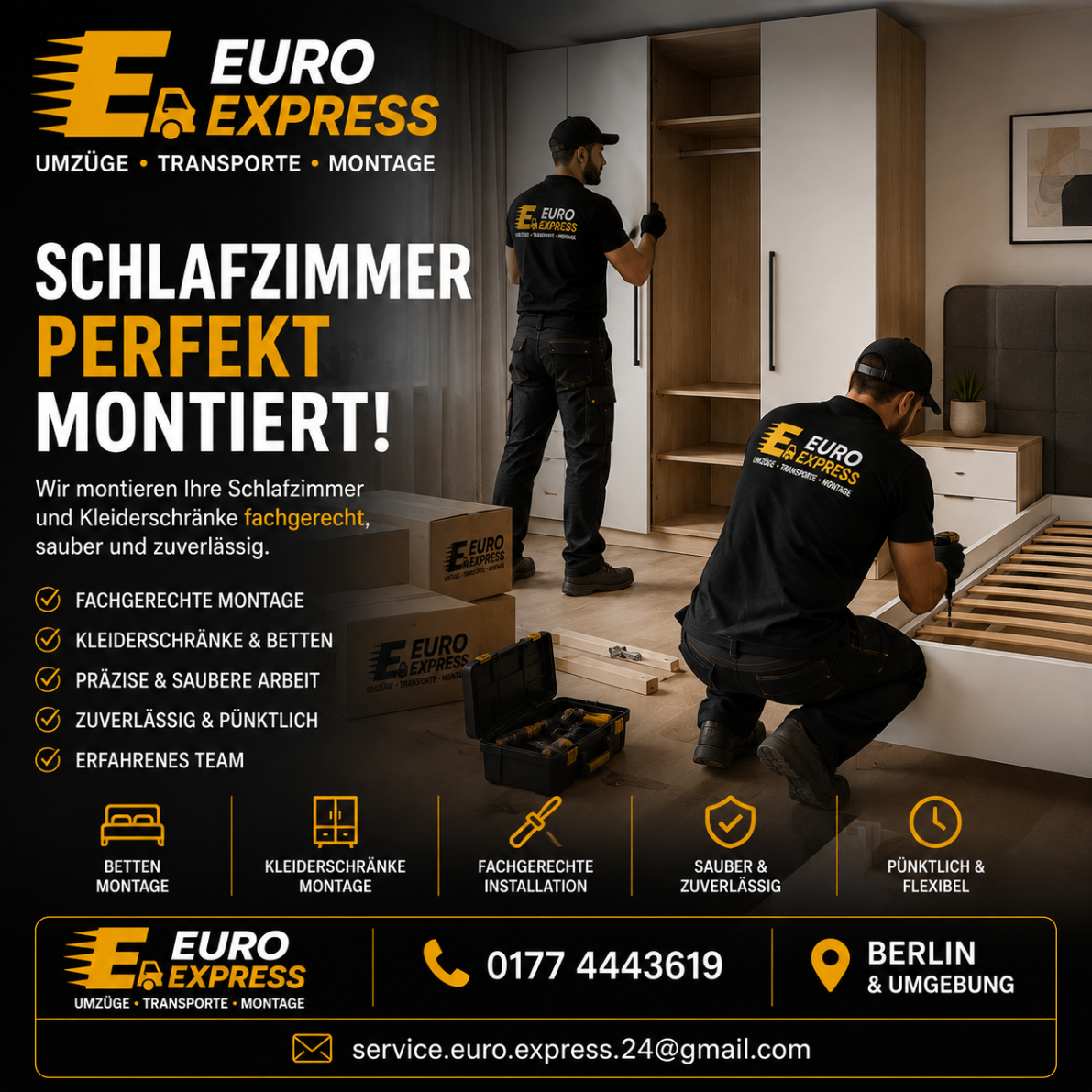 Schlafzimmer- und Kleiderschrankmontage in Berlin